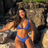 Mae Clip Front Bikini Top - Cobalt