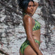 Isa Bikini Bottoms - Aurora green bikini bottoms with moderate to full coverage, flattering silhouette, high-cut leg.